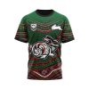 NRL South Sydney Rabbitohs Custom Name Number Indigenous Mascot T-Shirt