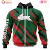 NRL South Sydney Rabbitohs Custom Name Number MotoCross Zip Up Hoodie