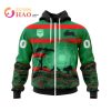 NRL South Sydney Rabbitohs Custom Name Number Natural Jersey Zip Up Hoodie
