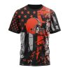NFL Cleveland Browns Custom Name Number Classic Grunge American Flag T-Shirt