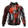 NFL Cleveland Browns Custom Name Number Classic Grunge American Flag Zip Up Hoodie
