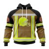 NFL Cleveland Browns Custom Name Number Firefighter Uniform Pullover Hoodie