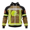NFL Cleveland Browns Custom Name Number Firefighter Uniform Zip Up Hoodie
