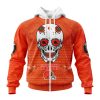 NFL Cleveland Browns Custom Name Number Kits For Dia De Muertos Zip Up Hoodie