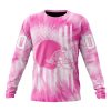 NFL Cleveland Browns Custom Name Number Pink Tie-Dye Sweatshirt