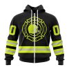 NFL Cleveland Browns Custom Name Number Special FireFighter Uniform Zip Up Hoodie