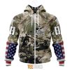 NFL Cleveland Browns Custom Name Number Veteran Salute To Service Zip Up Hoodie