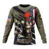 NFL Cleveland Browns Custom Name Number Veterans Kneeling Soldier Sweatshirt