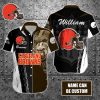 NFL Cleveland Browns Custom Name Special Half Tone Mascot Hawaiian Shirt