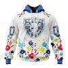 NFL Las Vegas Raiders Custom Name Number Autism Awareness Hands Zip Up Hoodie