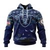 NFL Las Vegas Raiders Custom Name Number Honor US Navy Veterans Pullover Hoodie