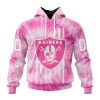 NFL Las Vegas Raiders Custom Name Number Pink Tie-Dye Pullover Hoodie