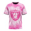 NFL Las Vegas Raiders Custom Name Number Pink Tie-Dye T-Shirt