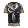 NFL Las Vegas Raiders Custom Name Number Skull Camo Veteran Kits T-Shirt