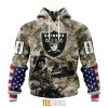 NFL Las Vegas Raiders Custom Name Number Veteran Salute To Service Pullover Hoodie
