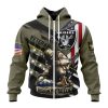 NFL Las Vegas Raiders Custom Name Number Veterans Kneeling Soldier Zip Up Hoodie