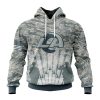 NFL Los Angeles Rams Custom Name Number Honor US Air Force Veterans Pullover Hoodie