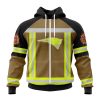 NFL New England Patriots Custom Name Number Firefighter Uniform Zip Up Hoodie