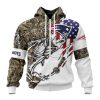 NFL New England Patriots Custom Name Number Fishing With Flag Of USA Zip Up Hoodie
