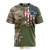 NFL New England Patriots Custom Name Number Green Camo US Military T-Shirt