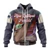 NFL New England Patriots Custom Name Number Mandalorian And Baby Yoda Zip Up Hoodie