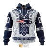 NFL New England Patriots Custom Name Number Native Pattern Pullover Hoodie