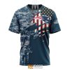 NFL New England Patriots Custom Name Number Navy Skull Camo Veteran T-Shirt