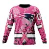 NFL New England Patriots Custom Name Number Pink Breast Cancer Sweatshirt