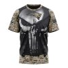 NFL New England Patriots Custom Name Number Skull Camo Veteran Kits T-Shirt