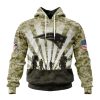 NFL New England Patriots Custom Name Number Veterans And Families Pullover Hoodie