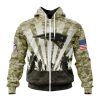 NFL New England Patriots Custom Name Number Veterans And Families Zip Up Hoodie