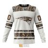 NFL New England Patriots Custom Name Number White Camo Hunting Sweatshirt