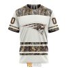 NFL New England Patriots Custom Name Number White Camo Hunting T-Shirt