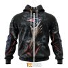 NFL New England Patriots Halloween Horror Skull Zip Up Hoodie