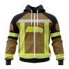 NFL Seattle Seahawks Custom Name Number Firefighter Uniform Zip Up Hoodie