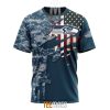 NFL Seattle Seahawks Custom Name Number Navy Skull Camo Veteran T-Shirt
