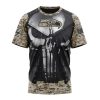 NFL Seattle Seahawks Custom Name Number Skull Camo Veteran Kits T-Shirt