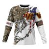 NFL Washington Commanders Custom Name Number Fishing With Flag Of USA Sweatshirt