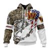NFL Washington Commanders Custom Name Number Fishing With Flag Of USA Zip Up Hoodie