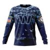 NFL Washington Commanders Custom Name Number Honor US Navy Veterans Sweatshirt