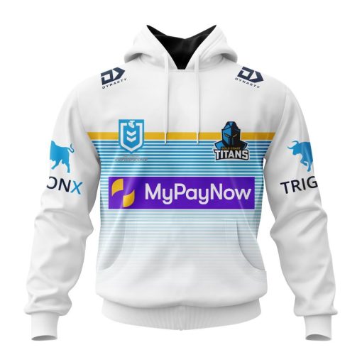 NRL Gold Coast Titans Custom Name Number 2023 Away Jersey Pullover Hoodie