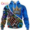 NRL Gold Coast Titans Custom Name Number NAIDOC Weed Zip Up Hoodie