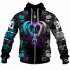 NRL Gold Coast Titans Custom Name Number Rose Dragon Zip Up Hoodie