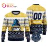 NRL Gold Coast Titans Custom Name Number Ugly Christmas Sweater V2