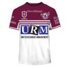 NRL Manly Warringah Sea Eagles Custom Name Number 2020 Away Jersey T-Shirt
