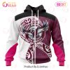 NRL Manly Warringah Sea Eagles Custom Name Number Fight Cancer Zip Up Hoodie