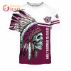 NRL Manly Warringah Sea Eagles Custom Name Number Native Skull T-Shirt