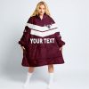 NRL Manly Warringah Sea Eagles Custom Text Vintage Retro Fleece Oodie