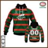 NRL South Sydney Rabbitohs Custom Name Number 2020 Home Jersey Pullover Hoodie