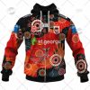 NRL St. George Illawarra Dragons Custom Name Number 2022 Indigenous Jersey Zip Up Hoodie
